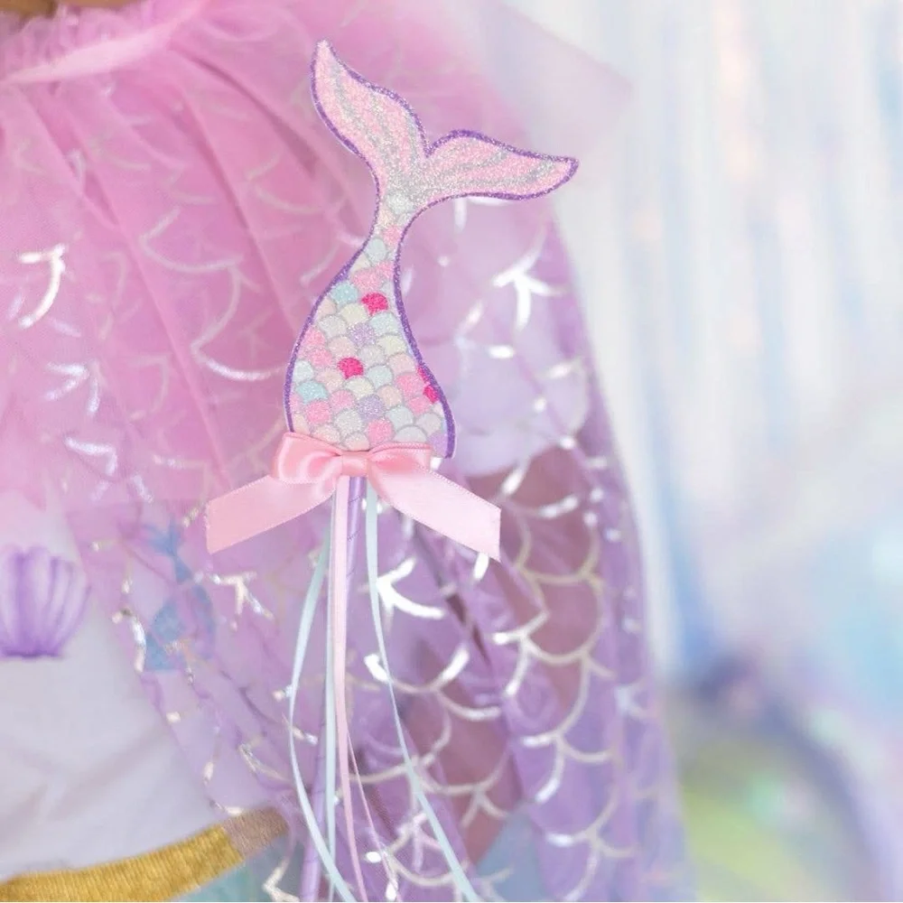 Sweet Wink Mermaid Dress Up Kit Halloween Costume Cape Headband Wand